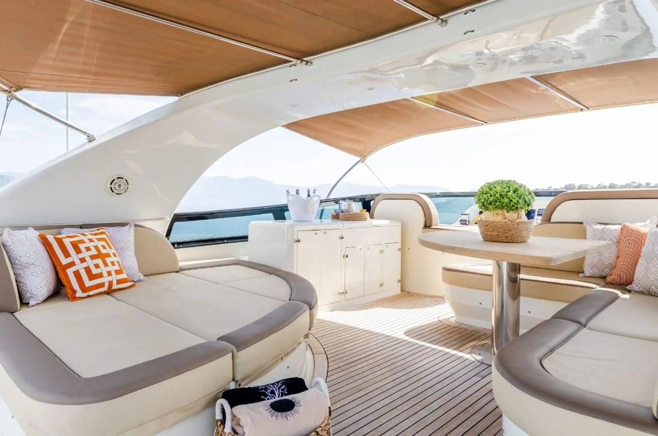 a room with a bed and a table aboard COOKIE Yacht for Charter
