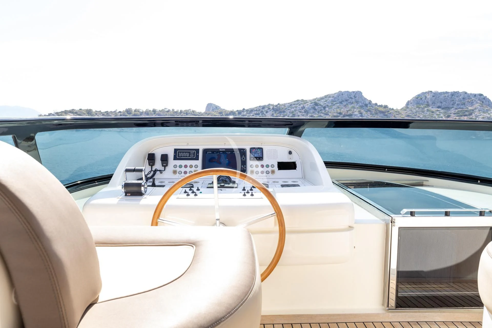 the front of a car aboard COOKIE Yacht for Charter