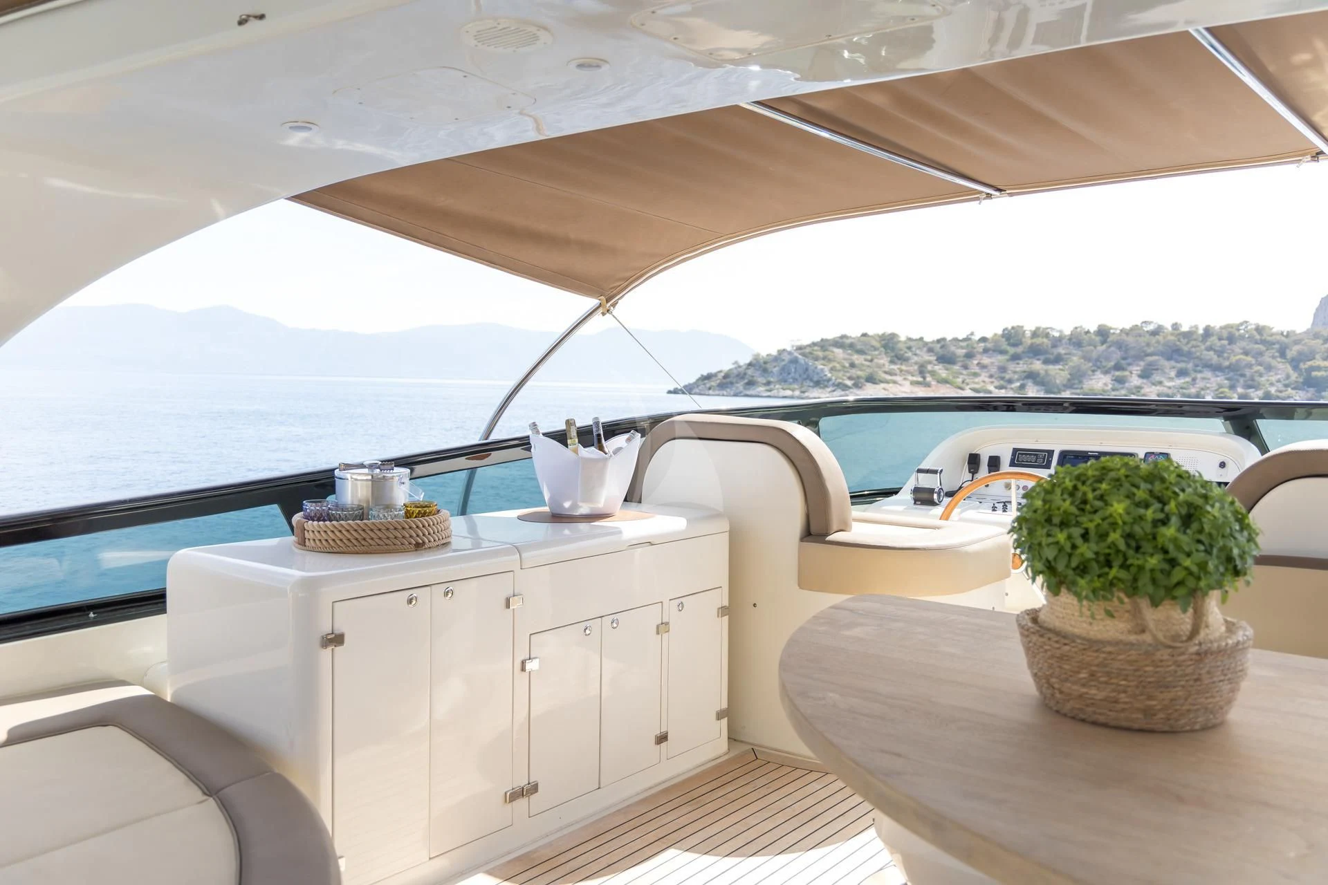 a room with a table and chairs aboard COOKIE Yacht for Charter