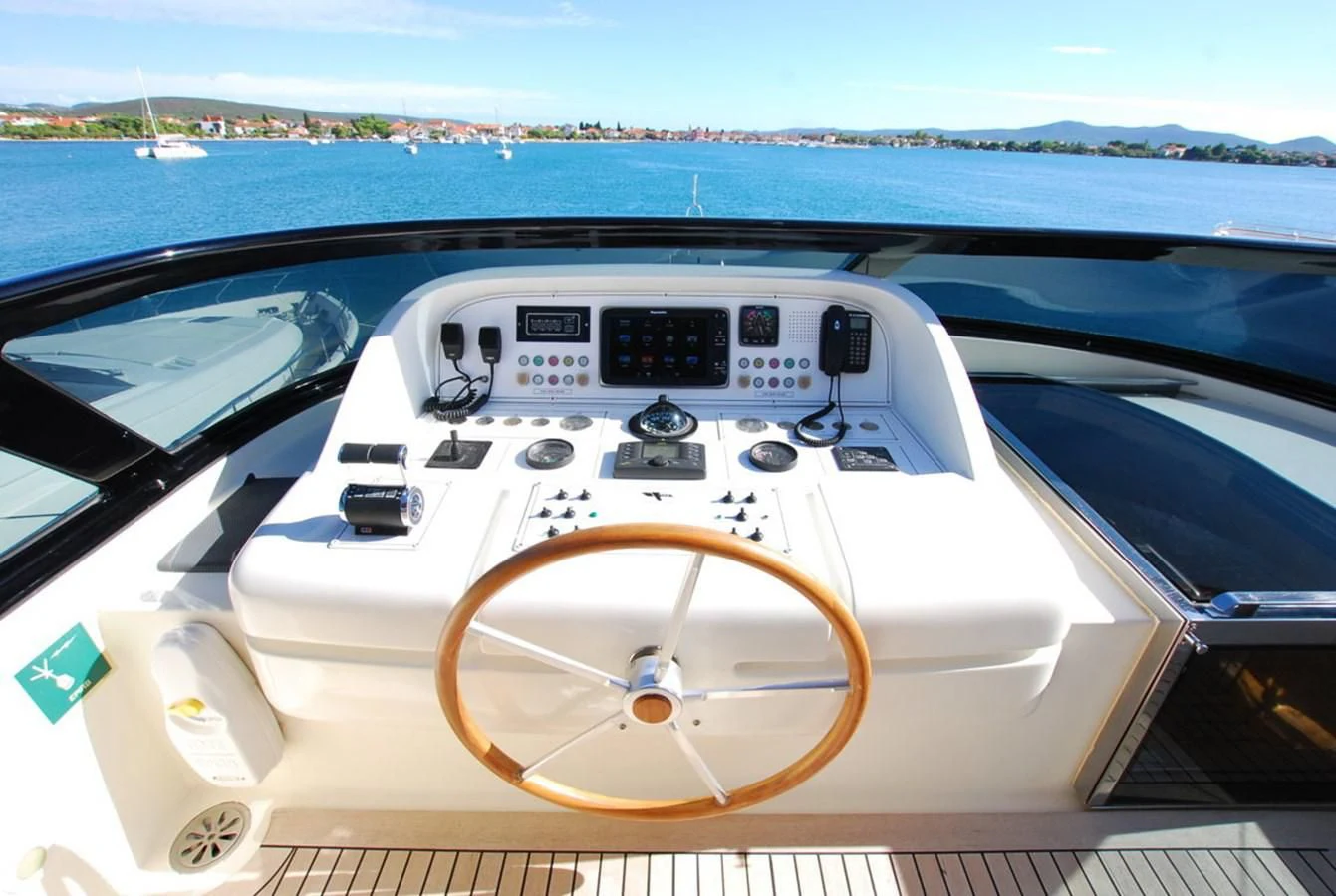 the inside of a car aboard COOKIE Yacht for Charter
