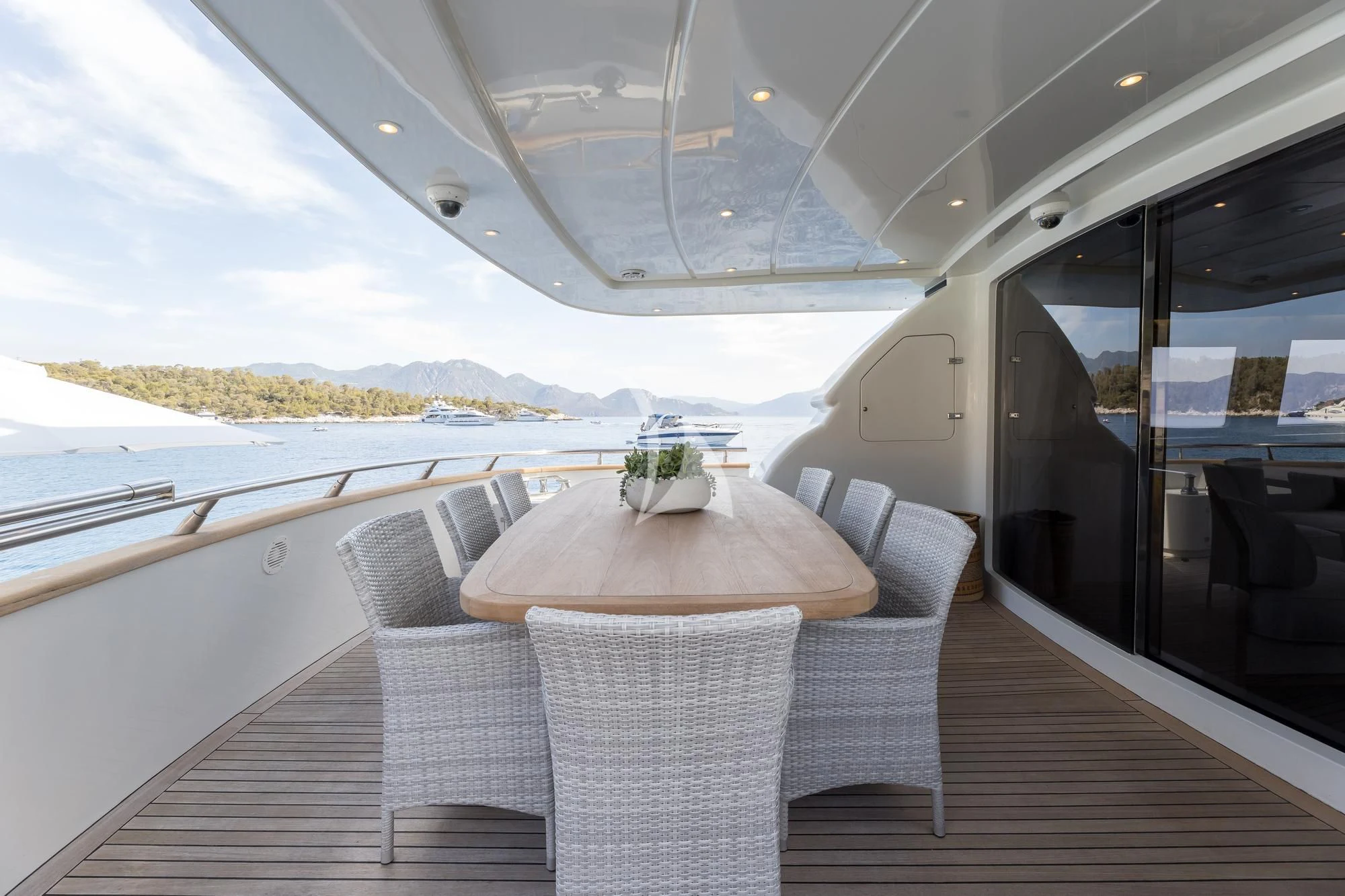 a table on a boat aboard COOKIE Yacht for Charter