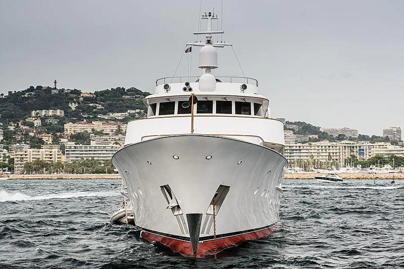 a large white boat in the water aboard SEAGULL OF CAYMAN Yacht for Sale