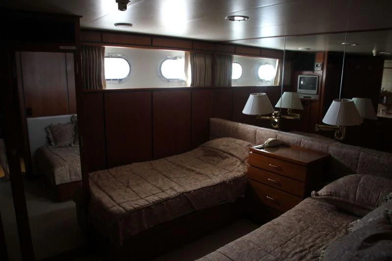 a room with two beds aboard SEAGULL OF CAYMAN Yacht for Sale