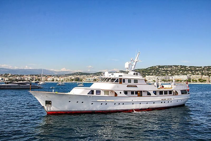 a boat on the water aboard SEAGULL OF CAYMAN Yacht for Sale