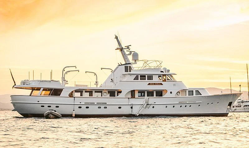 a boat on the water aboard SEAGULL OF CAYMAN Yacht for Sale