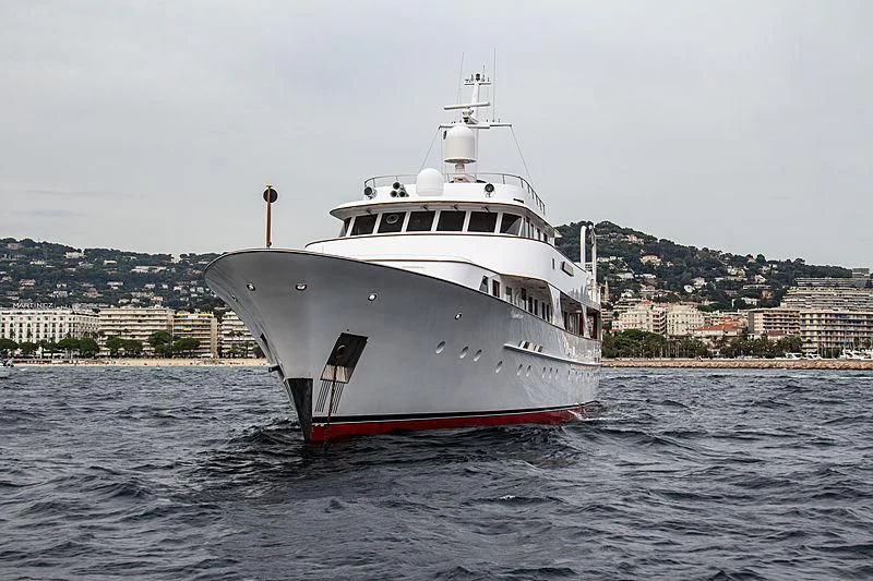 a large white boat in the water aboard SEAGULL OF CAYMAN Yacht for Sale