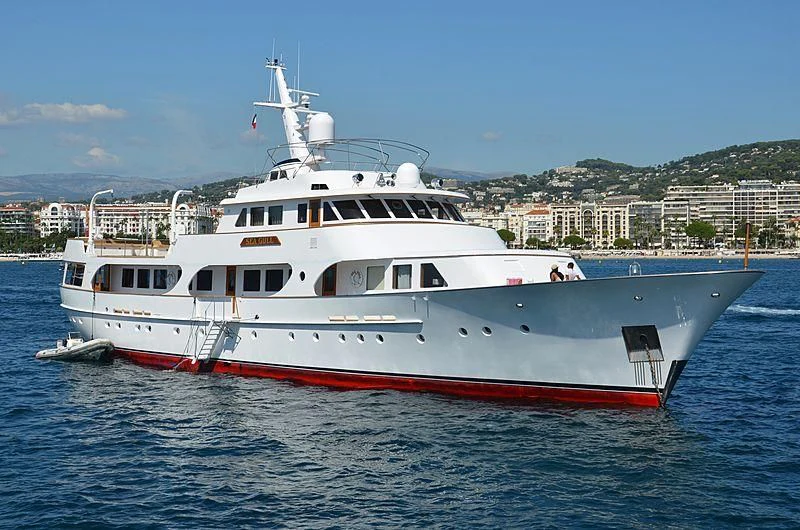 a large white boat in the water aboard SEAGULL OF CAYMAN Yacht for Sale