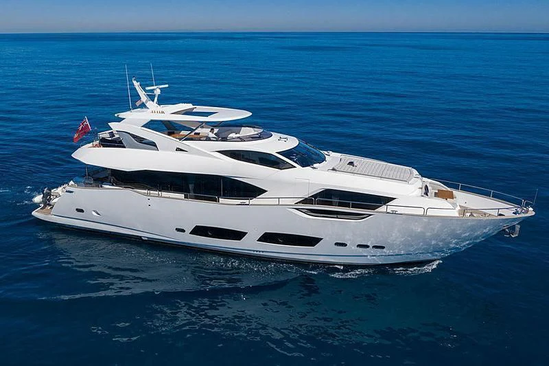 a white yacht in the ocean aboard REUNION Yacht for Sale