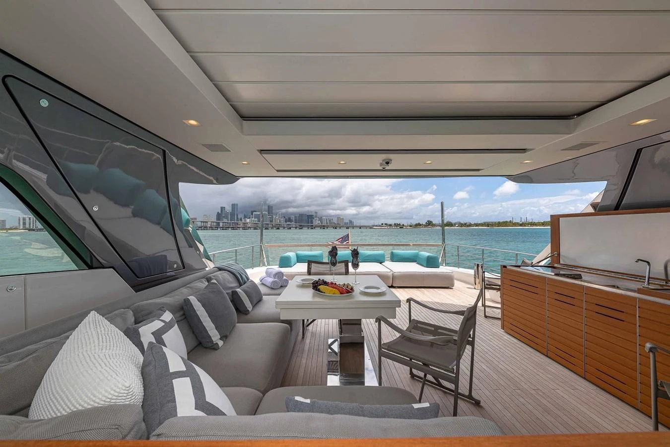 inside of a car aboard MAVE Yacht for Sale