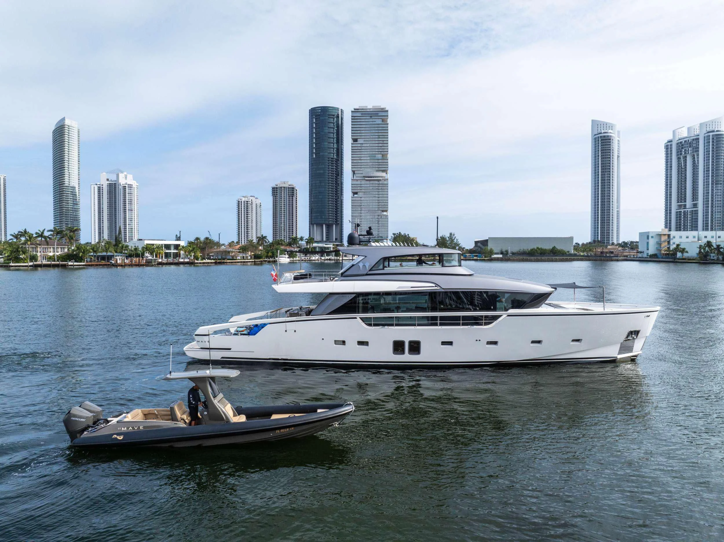 a boat on the water aboard MAVE Yacht for Sale