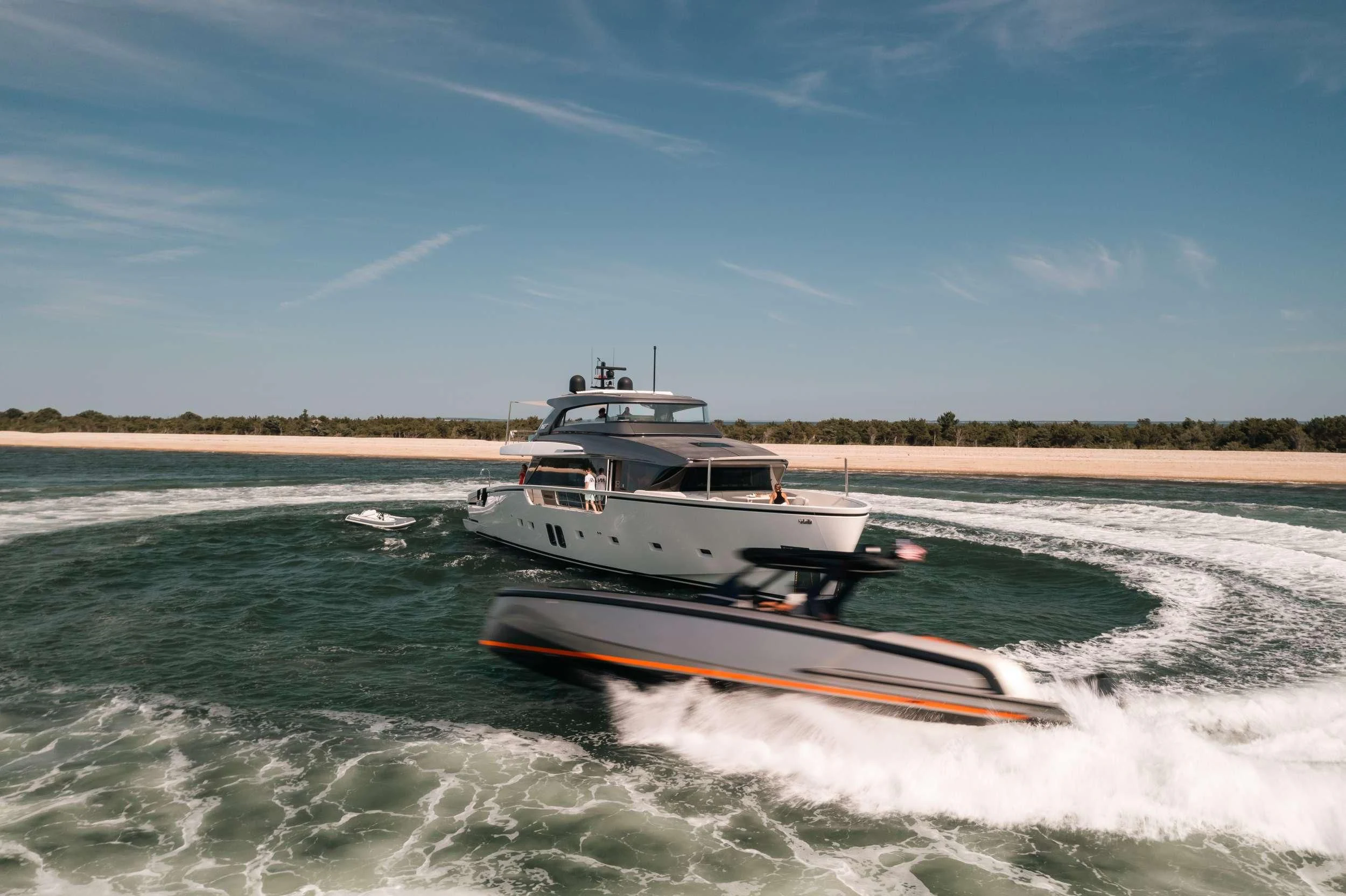 a boat on the water aboard MAVE Yacht for Sale