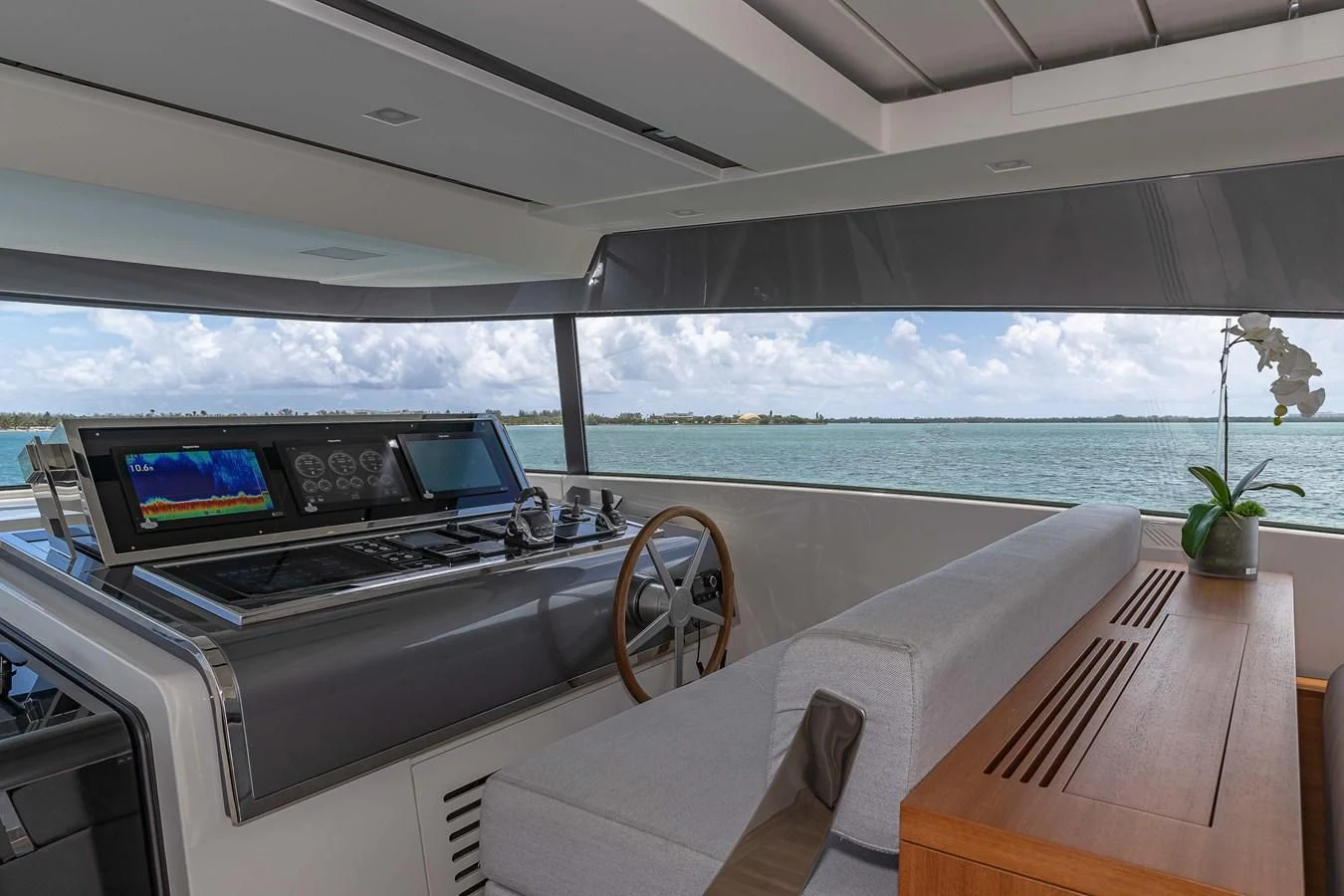 a room with a table and a computer aboard MAVE Yacht for Sale