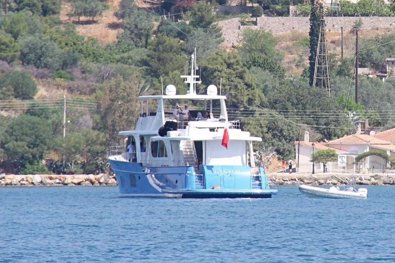 a boat on the water aboard PRIMA MEA Yacht for Sale