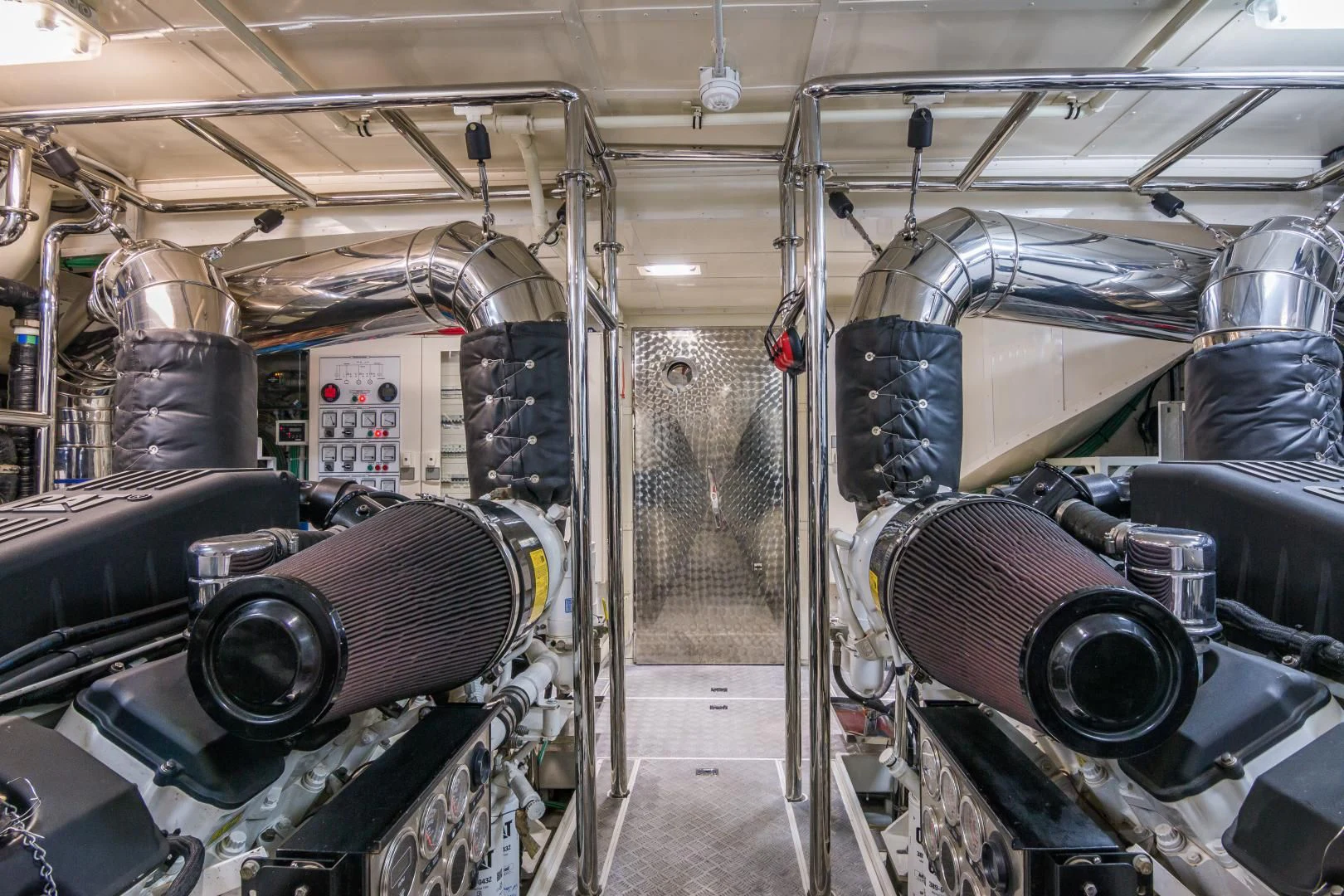 a large metal machine aboard PRIMA MEA Yacht for Sale