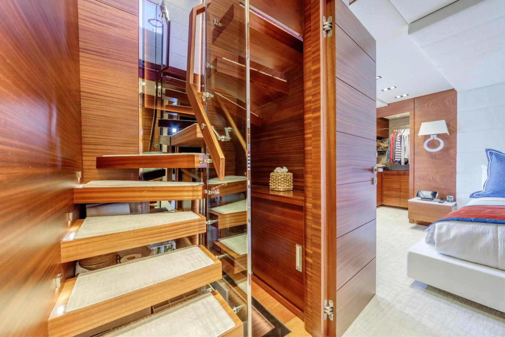 a room with bunk beds aboard PRIMA MEA Yacht for Sale