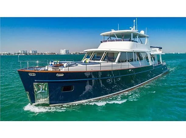 a boat on the water aboard PRIMA MEA Yacht for Sale