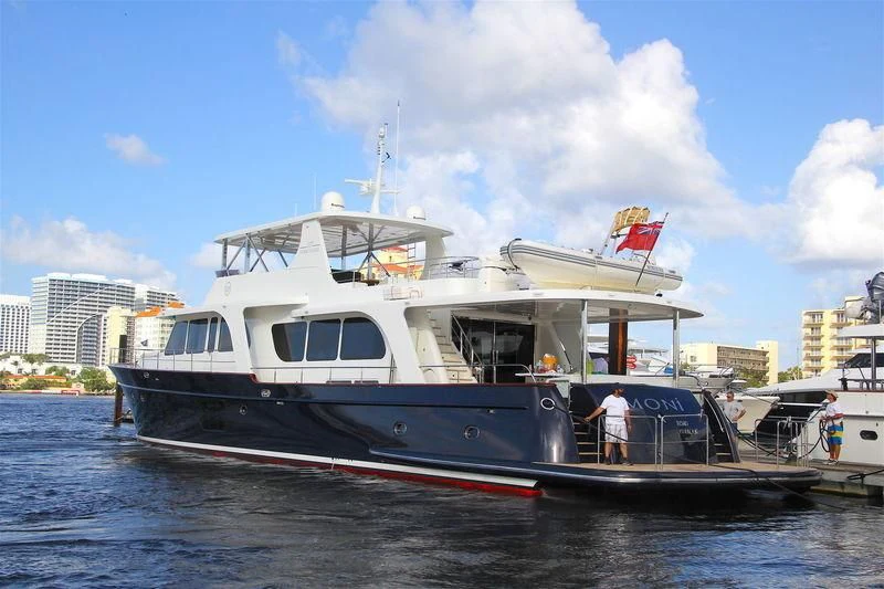 a boat on the water aboard PRIMA MEA Yacht for Sale