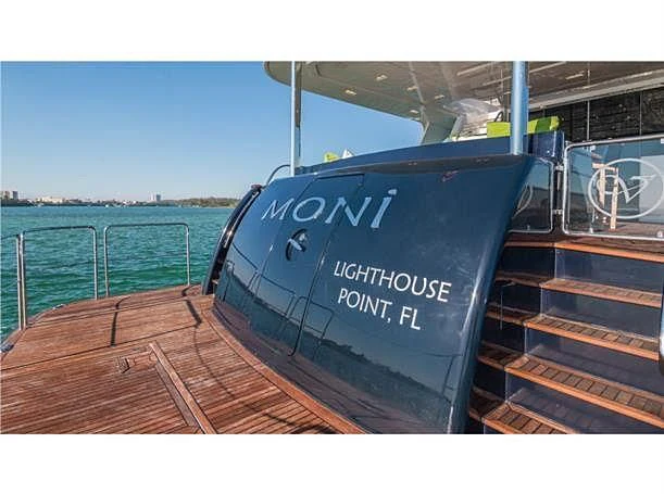 a boat on a dock aboard PRIMA MEA Yacht for Sale
