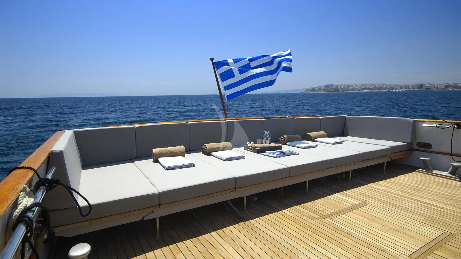 a boat on the water aboard XIPHIAS Yacht for Charter