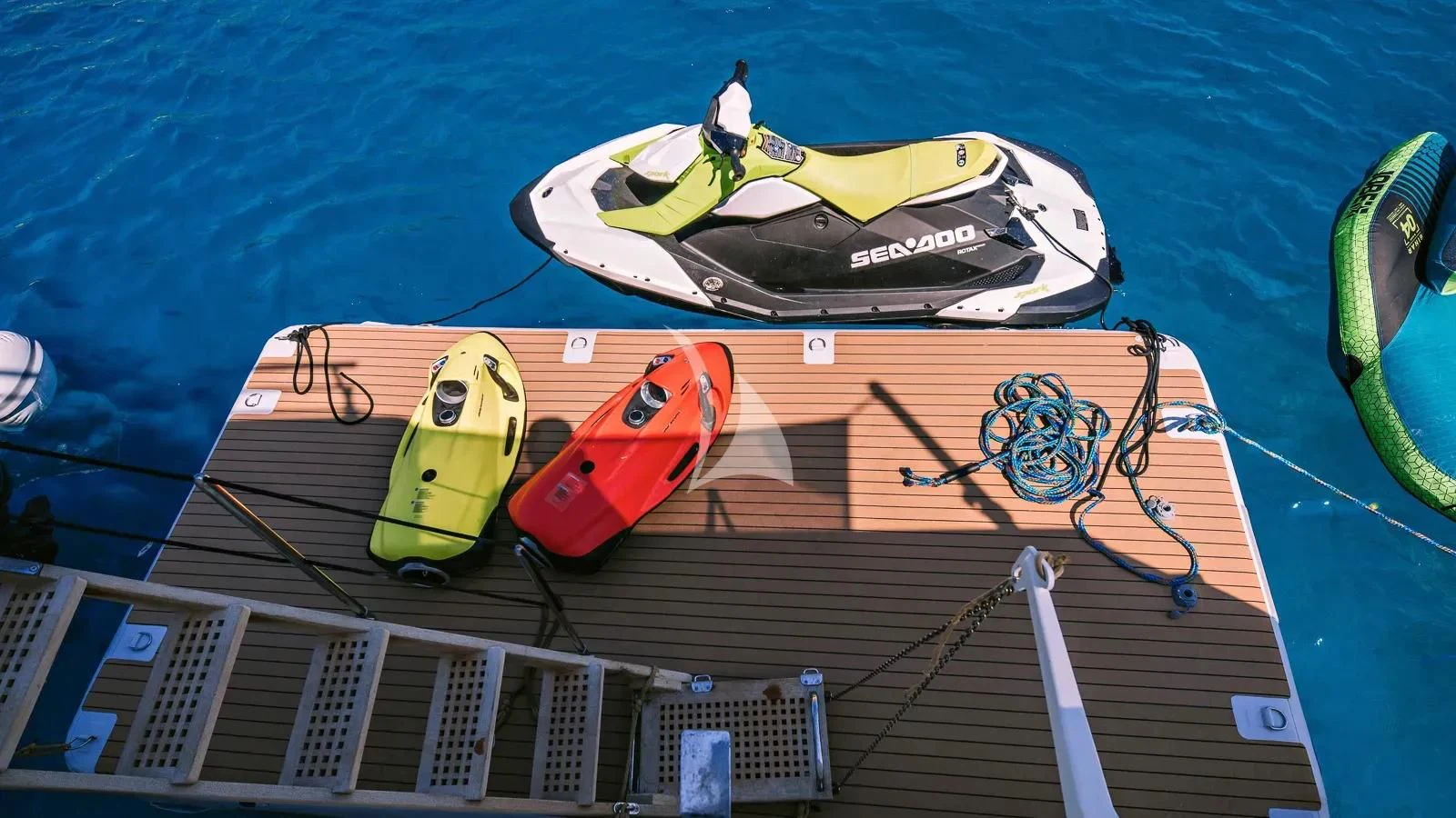 a boat on a body of water aboard XIPHIAS Yacht for Charter