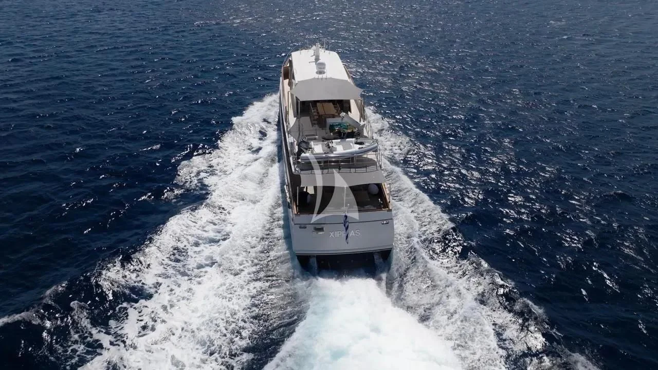a boat on the water aboard XIPHIAS Yacht for Charter