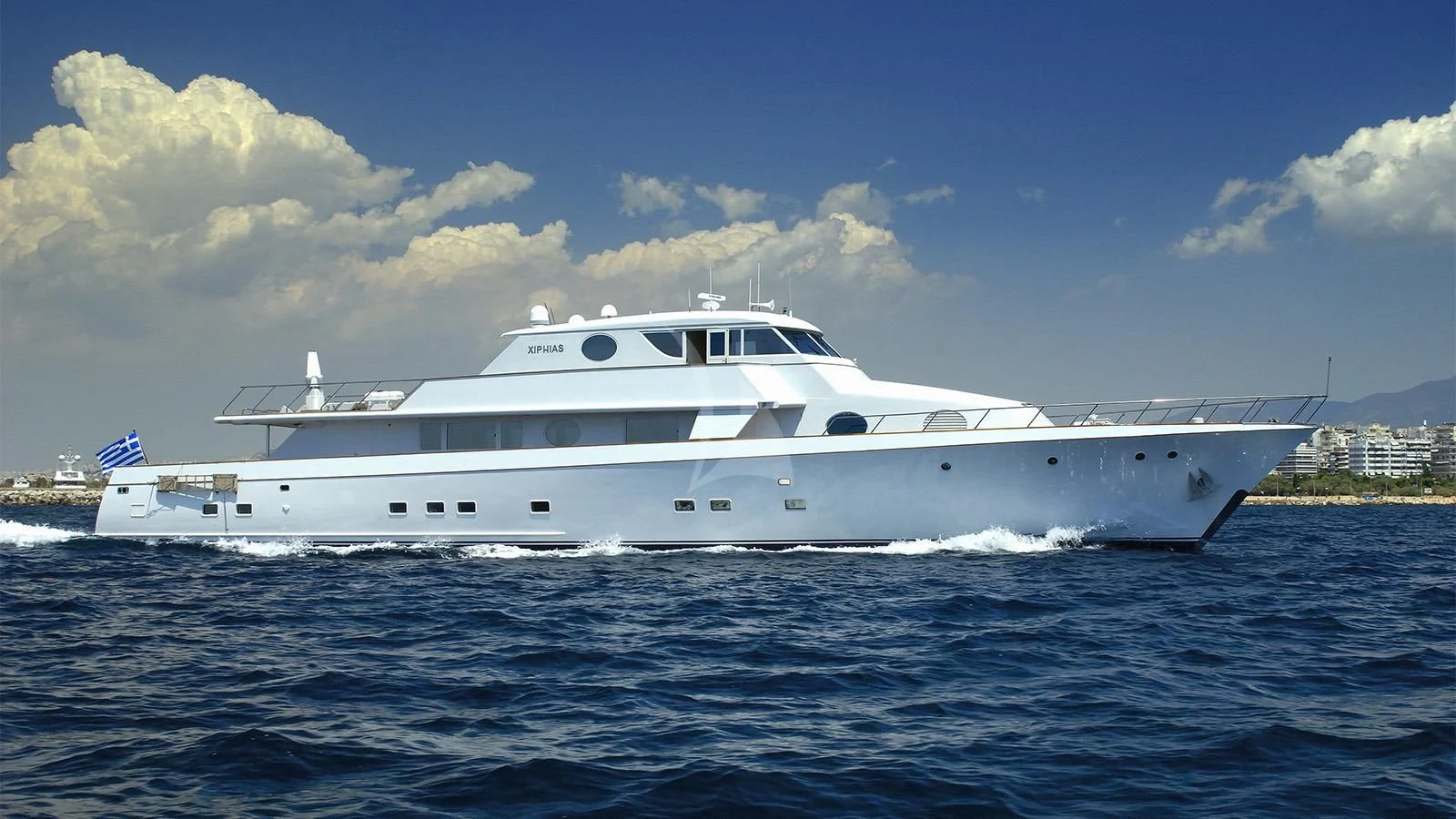 a boat on the water aboard XIPHIAS Yacht for Charter