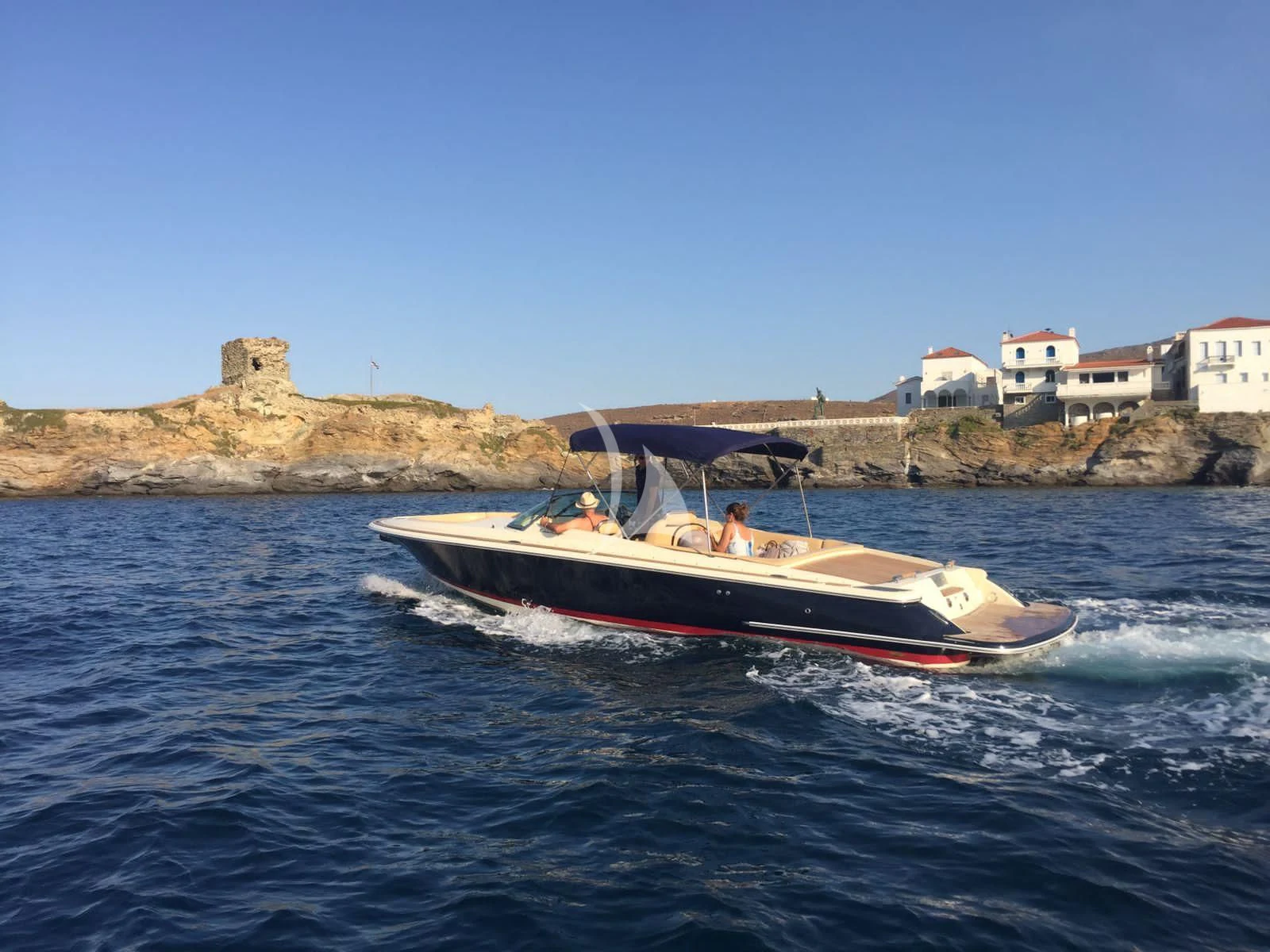 a boat on the water aboard XIPHIAS Yacht for Charter