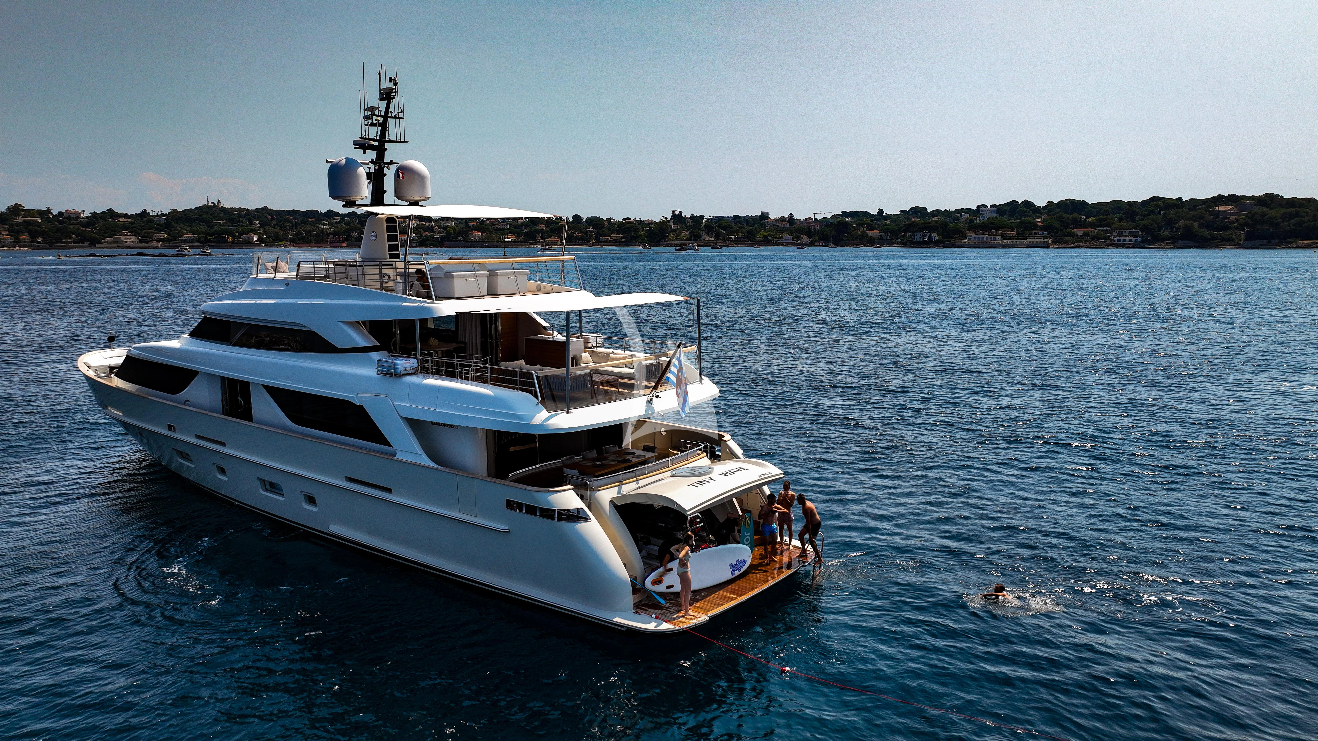 a boat in the water aboard TINY WAVE Yacht for Sale