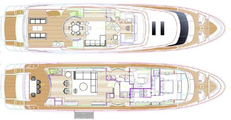 diagram, engineering drawing aboard TINY WAVE Yacht for Sale