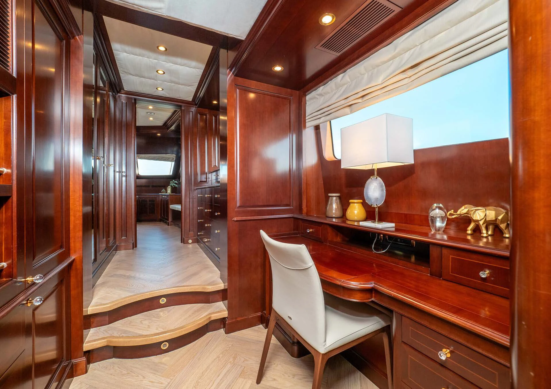a room with a desk and a chair aboard GIORGIA I Yacht for Sale