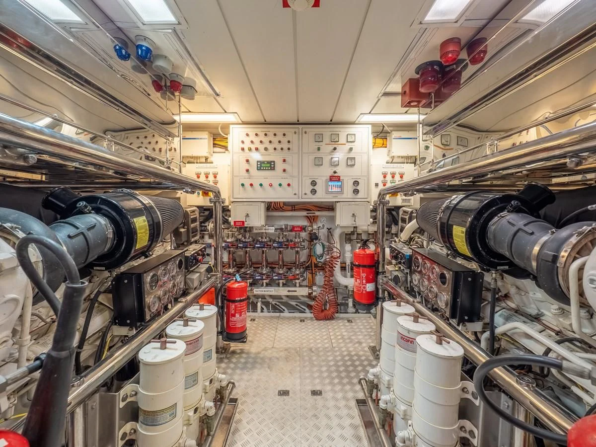 a room with machinery aboard GIORGIA I Yacht for Sale