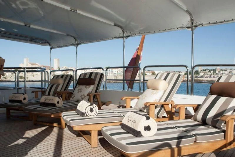 a boat on the water aboard GIORGIA I Yacht for Sale