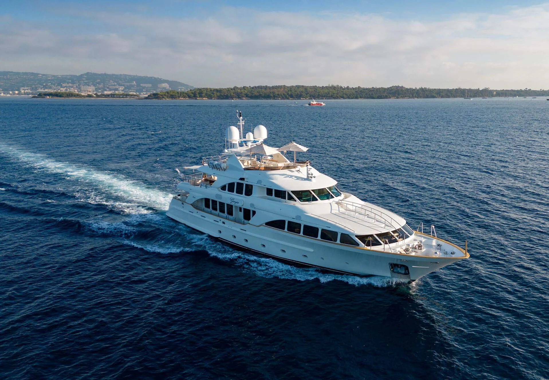 a boat on the water aboard GIORGIA I Yacht for Sale