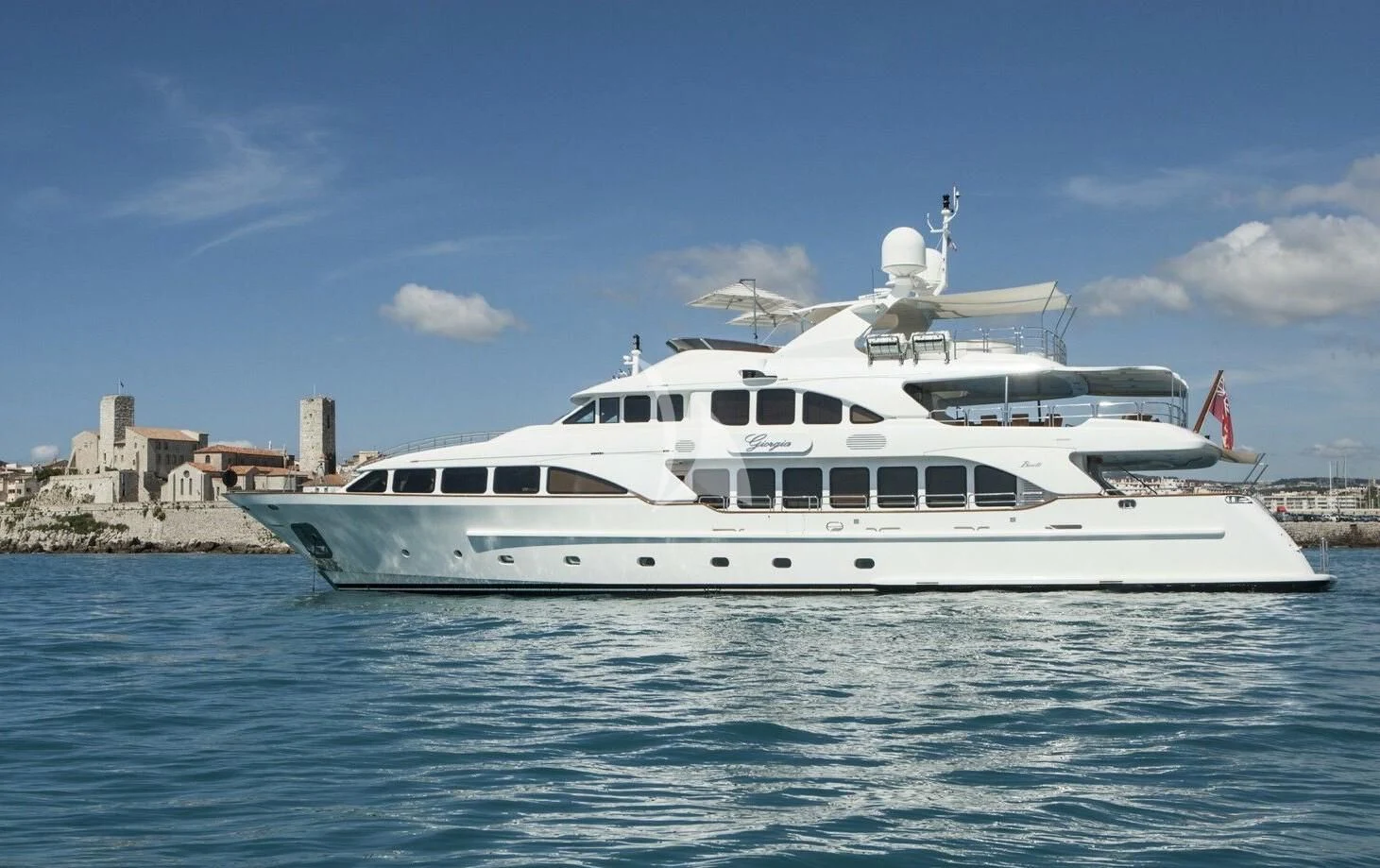 a white yacht in the water aboard GIORGIA I Yacht for Sale