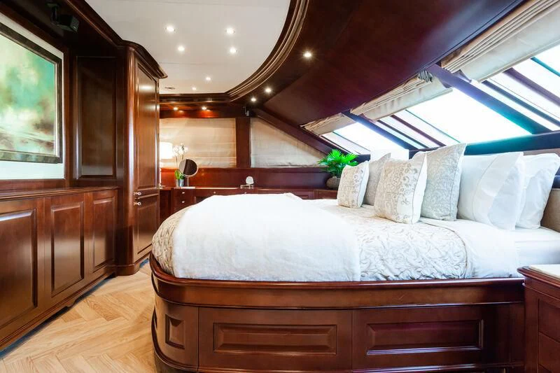 a bed in a cabin aboard GIORGIA I Yacht for Sale