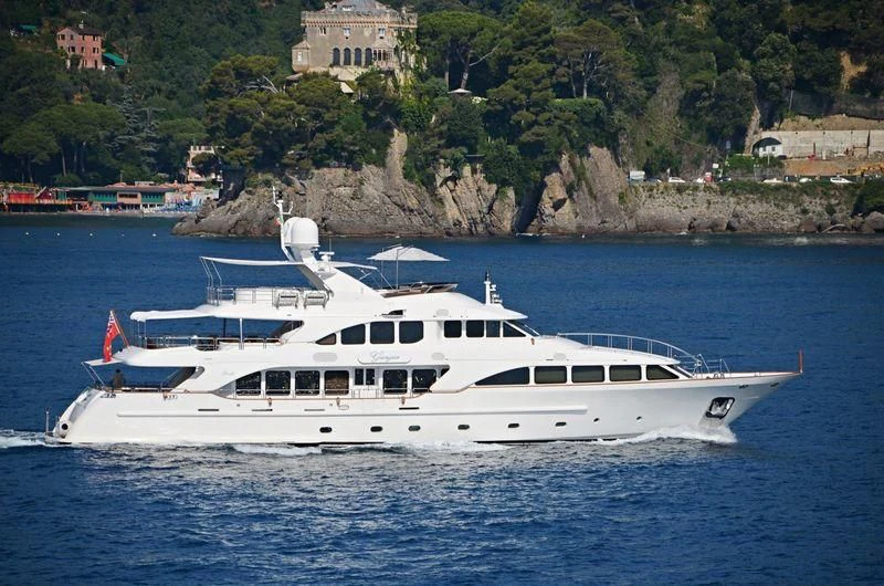a white yacht on the water aboard GIORGIA I Yacht for Sale