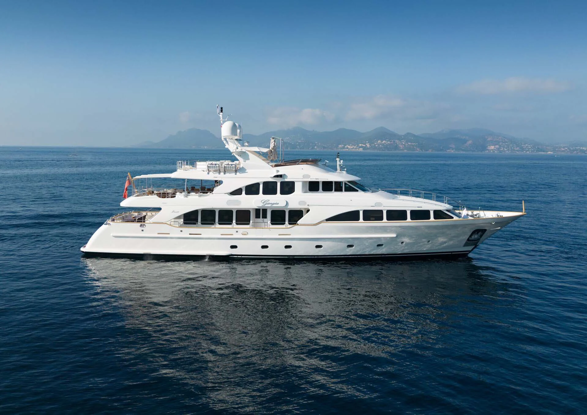 a white yacht in the water aboard GIORGIA I Yacht for Sale
