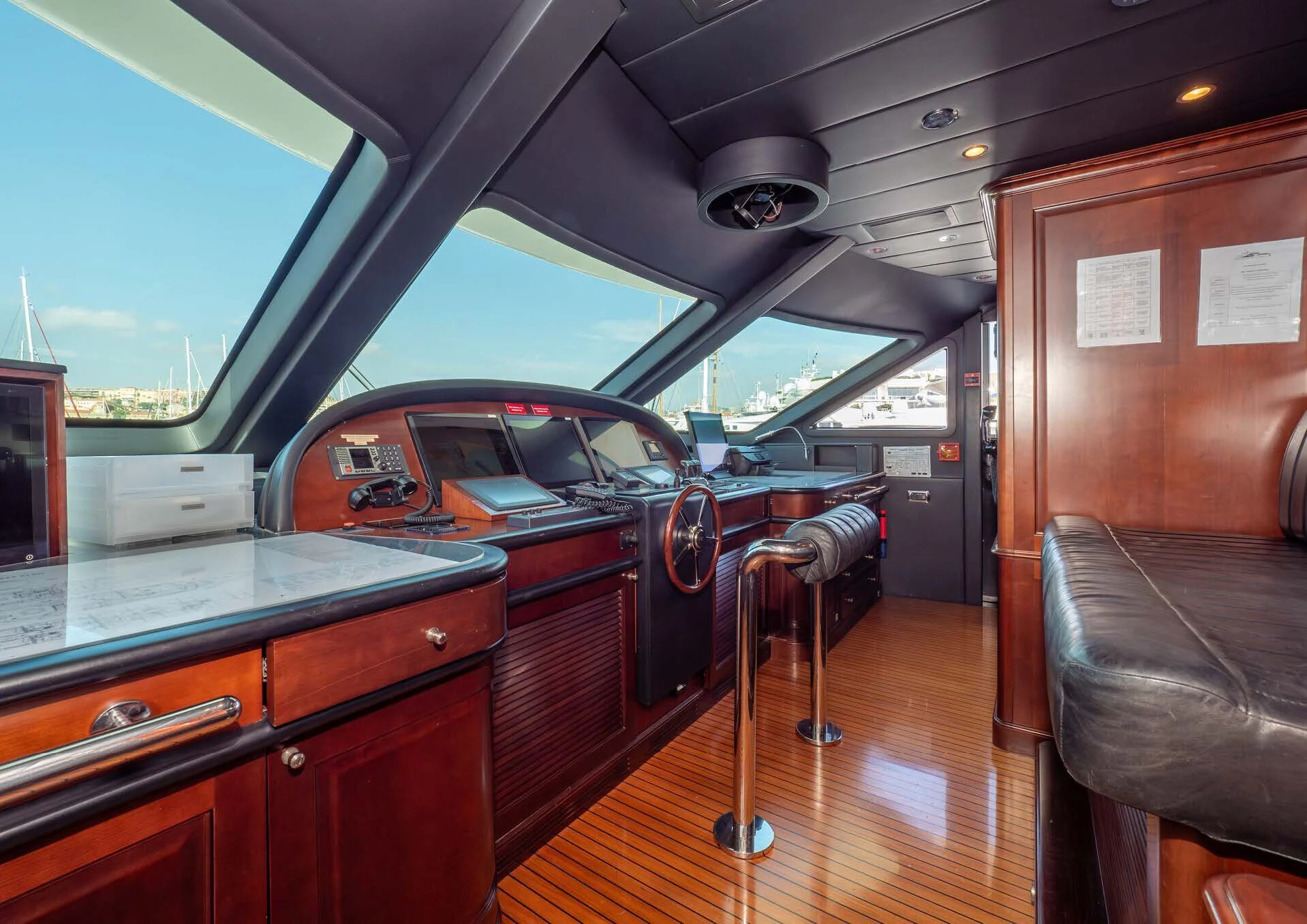 inside of a car aboard GIORGIA I Yacht for Sale