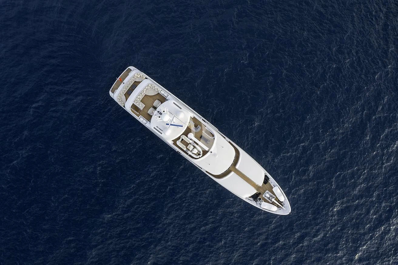 a space ship in the water aboard MY LITTLE VIOLET Yacht for Sale