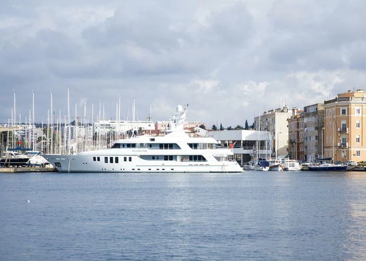 a boat in the water aboard MY LITTLE VIOLET Yacht for Sale