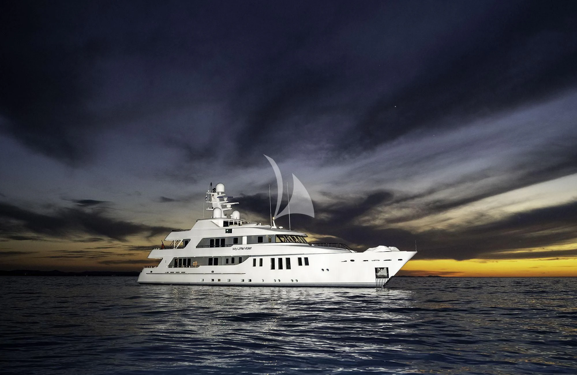 a boat in the water aboard MY LITTLE VIOLET Yacht for Sale