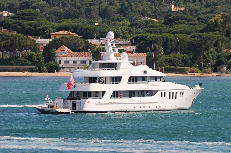 a boat on the water aboard MY LITTLE VIOLET Yacht for Sale