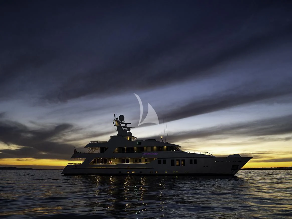 a boat in the water aboard MY LITTLE VIOLET Yacht for Sale