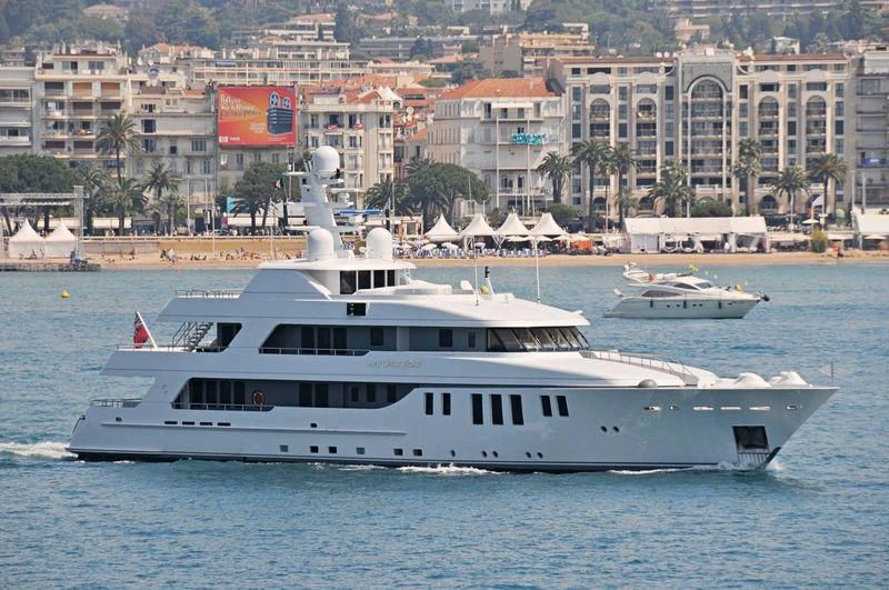 a boat on the water aboard MY LITTLE VIOLET Yacht for Sale