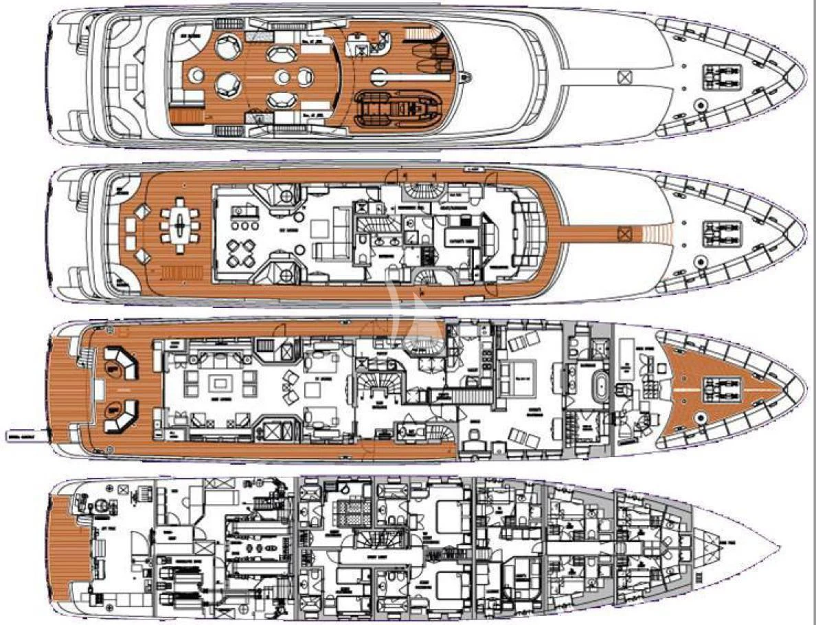 diagram, engineering drawing aboard MY LITTLE VIOLET Yacht for Sale