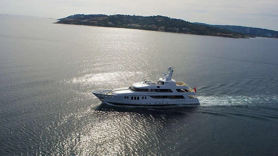 a boat on the water aboard MY LITTLE VIOLET Yacht for Sale