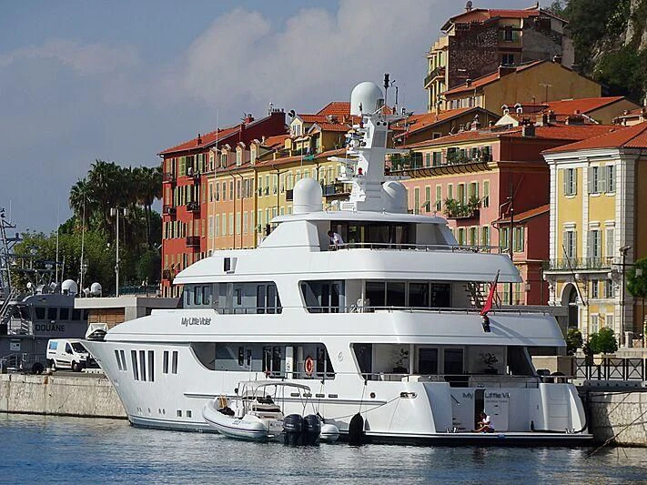 a boat on the water aboard MY LITTLE VIOLET Yacht for Sale