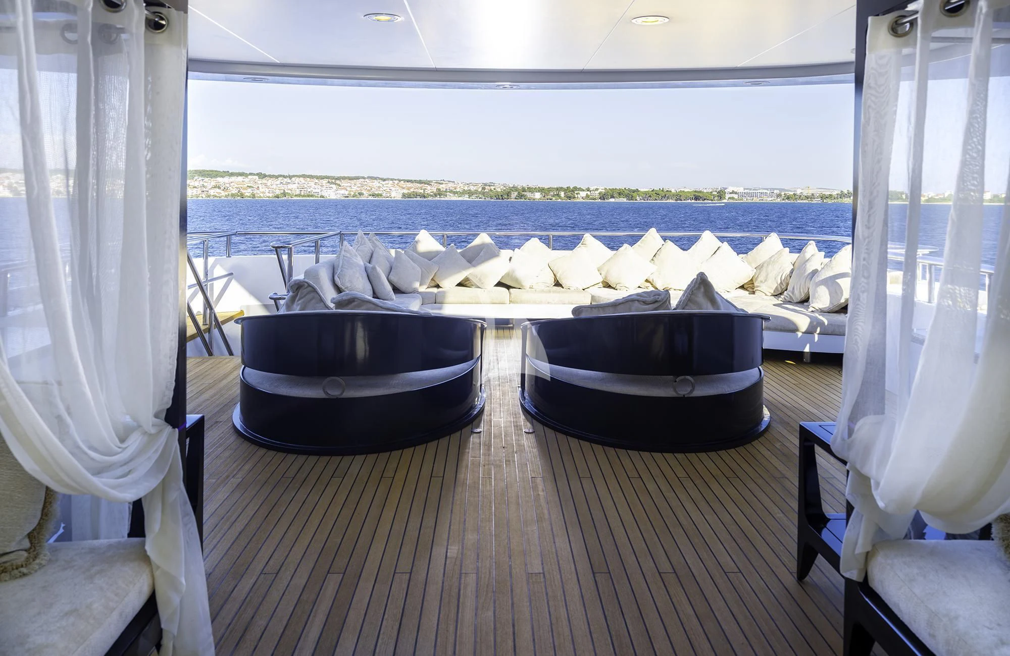 a table with food on it aboard MY LITTLE VIOLET Yacht for Sale
