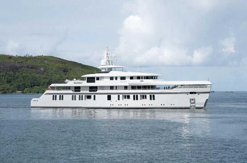 a large white ship in the water aboard PROMISE.D Yacht for Sale