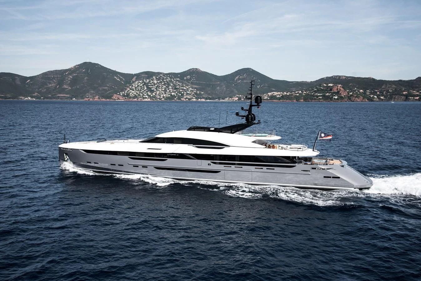 a boat on the water aboard UTOPIA IV Yacht for Sale